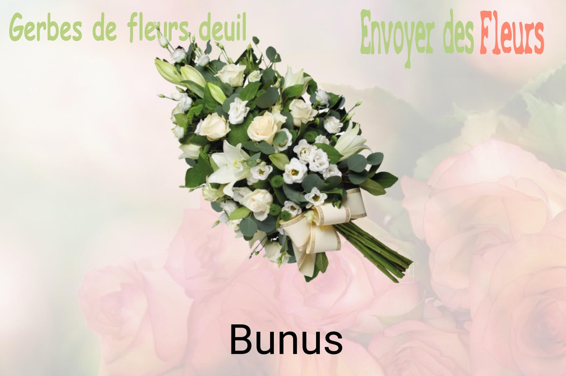 Gerbe de fleurs de deuil livrée à Bunus